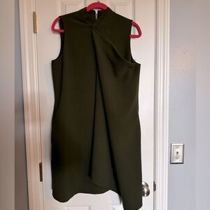 Antonio Melani Dark Green Dress Size 8 Front Drape Detail
